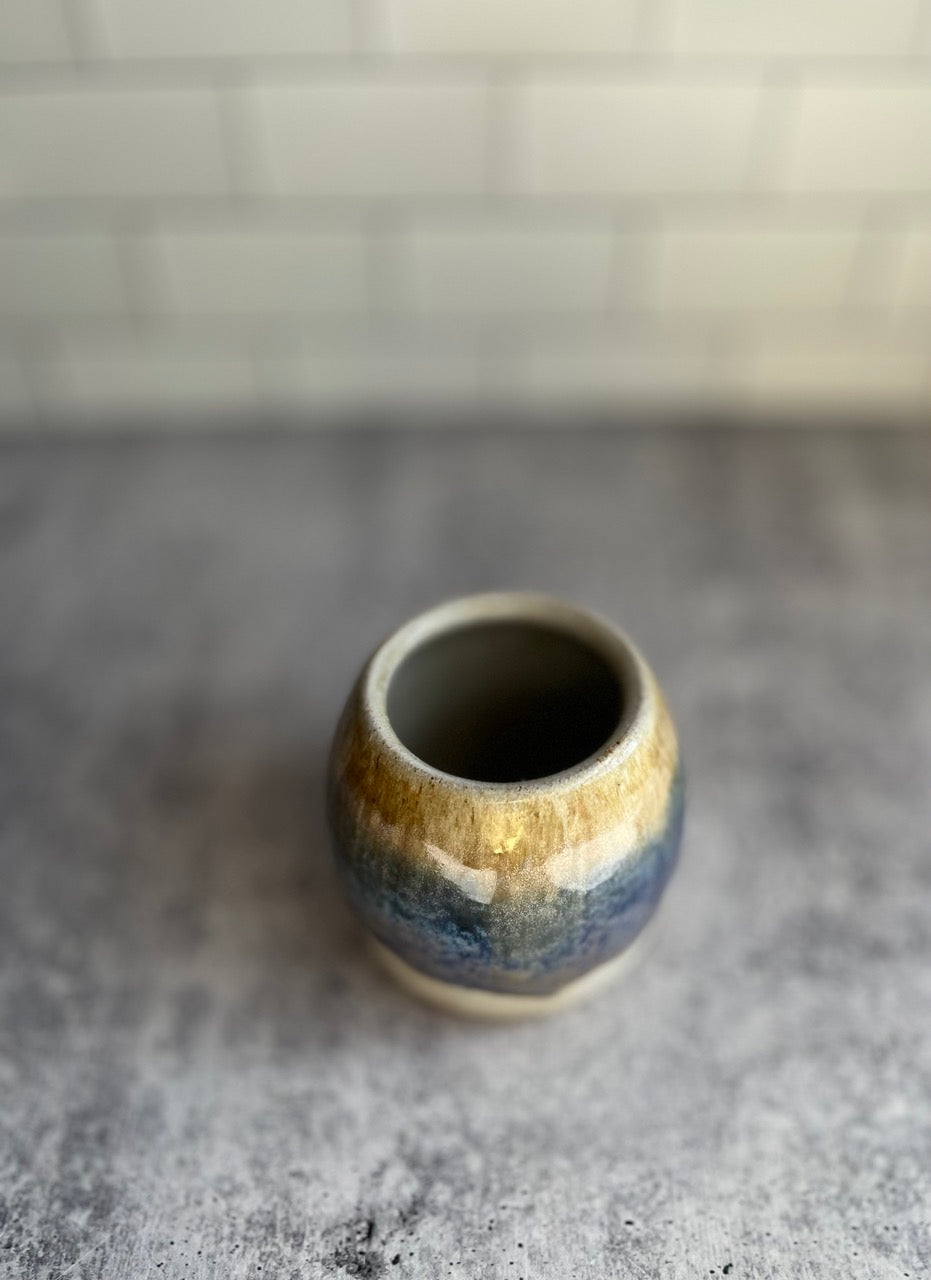 Vase - Blue & Tan - Small