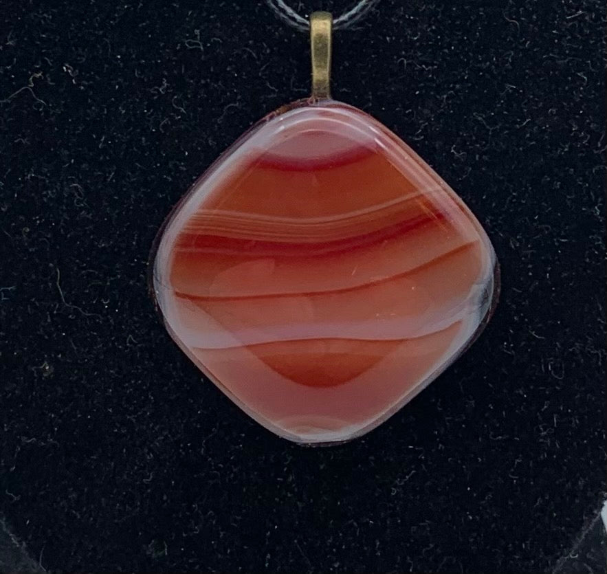 Glass Pendant - Orange Fire